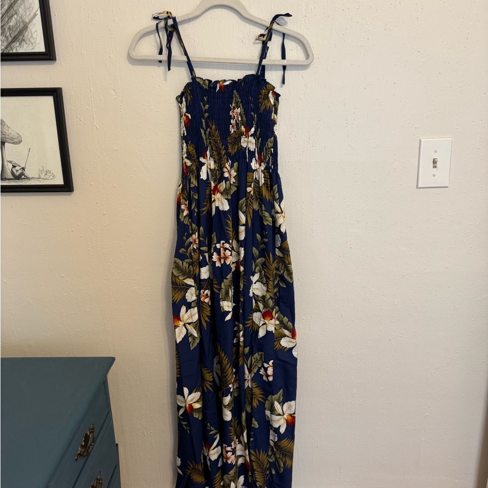 Floral Maxi Dress with Tie Straps